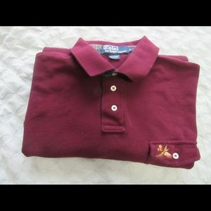 Vtg Polo by Ralph Lauren Long Sleeve golf Shirt Men's large maroon 100% cotton